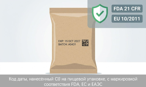 CIJ-маркировка для пищевой упаковки: соответствие требованиям FDA и ЕС по контакту с пищевыми продуктами CIJ-маркировка для пищевой упаковки: соответствие требованиям FDA и ЕС по контакту с пищевыми продуктами