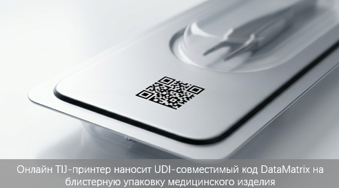 Онлайн TIJ-маркировка для блистерной упаковки медицинских изделий: достижение UDI-совместимых 2D-кодов Онлайн TIJ-маркировка для блистерной упаковки медицинских изделий: достижение UDI-совместимых 2D-кодов